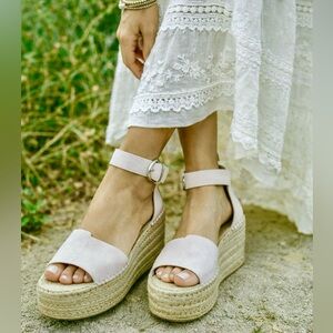 Marc Fisher Suede Boho Espadrilles Ankle Strap Sandals 9.5